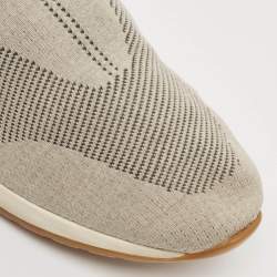 Pre Owned Loro Piana Grey Knit Fabric 360 LP Flexy Walk Sneakers Size 43