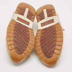 Pre Owned Loro Piana Grey Knit Fabric 360 LP Flexy Walk Sneakers Size 43