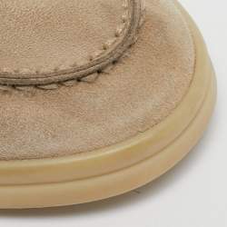 Pre Owned Loro Piana Beige Suede Summer Charms Walk Loafers Size 36.5