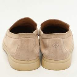 Pre Owned Loro Piana Beige Suede Summer Charms Walk Slip On Loafers Size 40