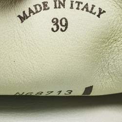 Pre Owned Loro Piana Mint Green Nubuck Leather Babouche Charms Walk Mules Size 39