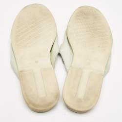 Pre Owned Loro Piana Mint Green Nubuck Leather Babouche Charms Walk Mules Size 39