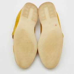 Loro Piana Yellow Suede Summer Charms Walk Slip On Loafers Size 35.5