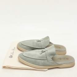 Pre Owned Loro Piana Eucalyptus Suede Summer Charms Walk Mules Size 37