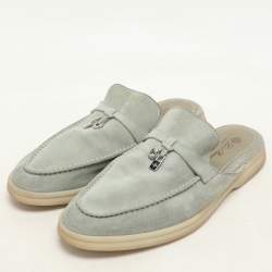 Pre Owned Loro Piana Eucalyptus Suede Summer Charms Walk Mules Size 37
