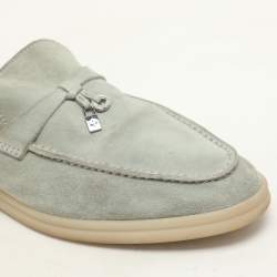 Pre Owned Loro Piana Eucalyptus Suede Summer Charms Walk Mules Size 37