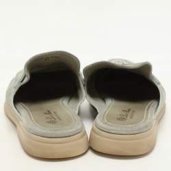 Pre Owned Loro Piana Eucalyptus Suede Summer Charms Walk Mules Size 37