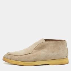 Loro Piana Beige Suede Open Walk Ankle Boots Size 39