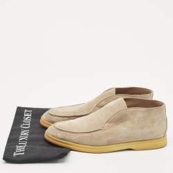 Loro Piana Beige Suede Open Walk Ankle Boots Size 39