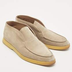 Loro Piana Beige Suede Open Walk Ankle Boots Size 39