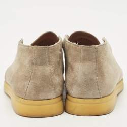 Loro Piana Beige Suede Open Walk Ankle Boots Size 39