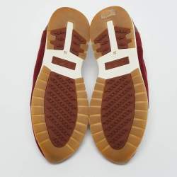 Loro Piana Burgundy Knit Fabric 360 LP Flexy Walk Sneakers Size 36