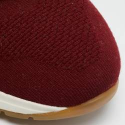 Loro Piana Burgundy Knit Fabric 360 LP Flexy Walk Sneakers Size 36