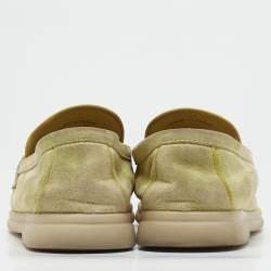 Loro Piana Light Yellow Suede Summer Charms Walk Loafers Size 38.5