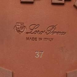 Pre Owned Loro Piana Gold Leather and Nylon My Wind Lace Up Sneakers Size 37