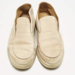 Loro Piana Beige Suede Summer Open Walk Loafers Size 37