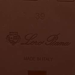 Loro Piana Brown Leather Sumie Slingback Sandals Size 39