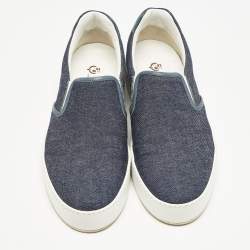 Loro Piana Navy Blue Denim Slip On Sneakers Size 37