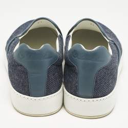 Loro Piana Navy Blue Denim Slip On Sneakers Size 37
