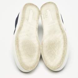 Loro Piana Navy Blue Denim Slip On Sneakers Size 37