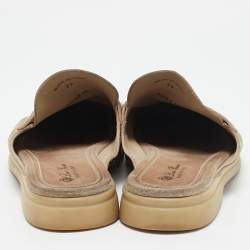Pre Owned Loro Piana Grey Suede Babouche Charms Walk Mules Size 39