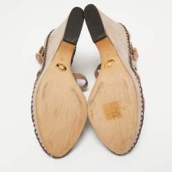 Loro Piana Beige Suede Wedge Sandals Size 40