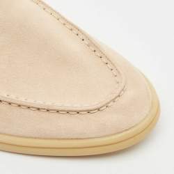 Pre Owned Loro Piana Beige Suede Summer Charms Walk Mules Size 37