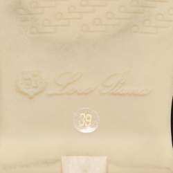 Pre Owned Loro Piana Navy Blue Suede Babouche Charms Walk Mules Size 39