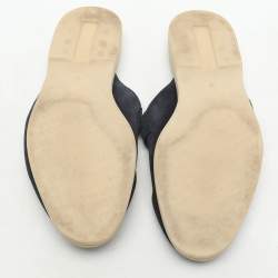 Pre Owned Loro Piana Navy Blue Suede Babouche Charms Walk Mules Size 39