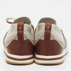 Loro Piana Grey Knit Fabric 360 LP Flexy Walk Sneakers Size 39