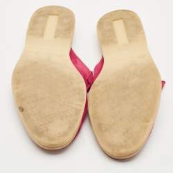 Pre Owned Loro Piana Fuchsia Suede Babouche Charms Walk Flat Mules Size 41