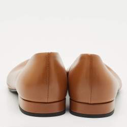 Loro Piana Brown Leather Rebecca Ballet Flats Size 37