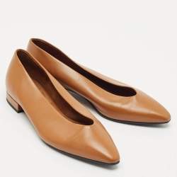 Loro Piana Brown Leather Rebecca Ballet Flats Size 37