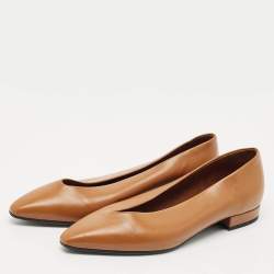Loro Piana Brown Leather Rebecca Ballet Flats Size 37