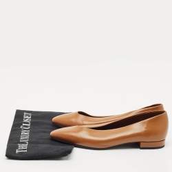 Loro Piana Brown Leather Rebecca Ballet Flats Size 37
