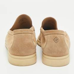 Pre Owned Loro Piana Beige Suede Summer Charms Walk Loafers Size 39