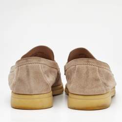 Pre Owned Loro Piana Beige Suede Summer Charms Walk Loafers Size 37