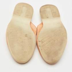 Pre Owned Loro Piana Orange Suede Babouche Charms Walk Flat Mules Size 38