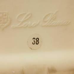 Pre Owned Loro Piana Orange Suede Babouche Charms Walk Flat Mules Size 38