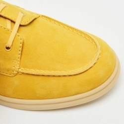 Loro Piana Yellow Suede Sea Sail Walk Loafers Size 37