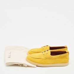Loro Piana Yellow Suede Sea Sail Walk Loafers Size 37