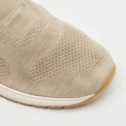 Loro Piana Grey Knit Fabric and Suede 360 LP Flexy Walk Sneakers Size 39.5