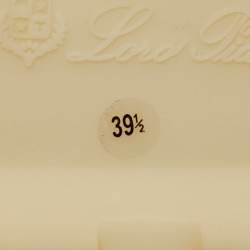 Pre Owned Loro Piana Beige Crocodile Leather and Suede Babouche Charms Walk Flat Sandals Size 39.5