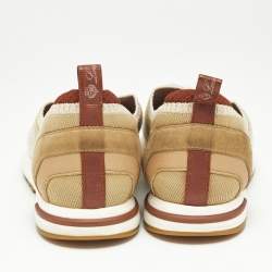 Loro Piana Beige/Cream Suede and Fabric 360 LP Flexy Walk Low Top Sneakers Size 36