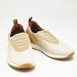 Loro Piana Beige/Cream Suede and Fabric 360 LP Flexy Walk Low Top Sneakers Size 36