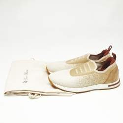 Loro Piana Beige/Cream Suede and Fabric 360 LP Flexy Walk Low Top Sneakers Size 36