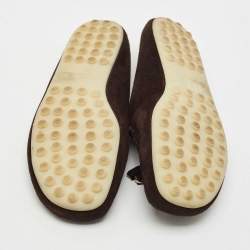 Loro Piana Brown Suede Dot Sole Walk Loafers Size 41