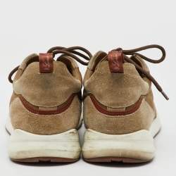 Loro Piana Light Brown Fabric and Suede Modular Walk Sneakers Size 45