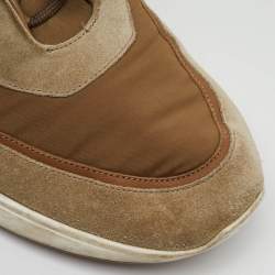Loro Piana Light Brown Fabric and Suede Modular Walk Sneakers Size 45