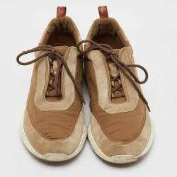 Loro Piana Light Brown Fabric and Suede Modular Walk Sneakers Size 45